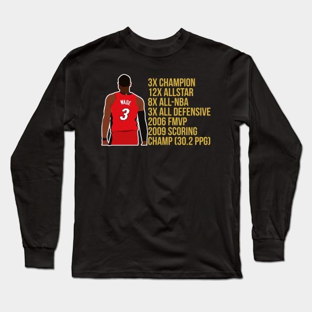 Dwyane Wade - Miami Heat Long Sleeve T-Shirt by xavierjfong